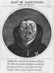 Caricatura protestante de Madame de Maintenon, ilustración de 